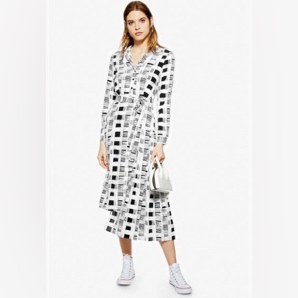 Topshop (US6) asymmetric printed midi dress - Picture 2 of 9